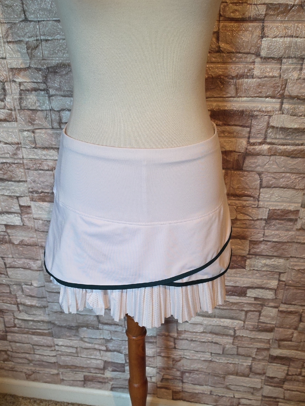 Lucky In Love White Pleated Trim Tennis Skirt with Contrast Trim